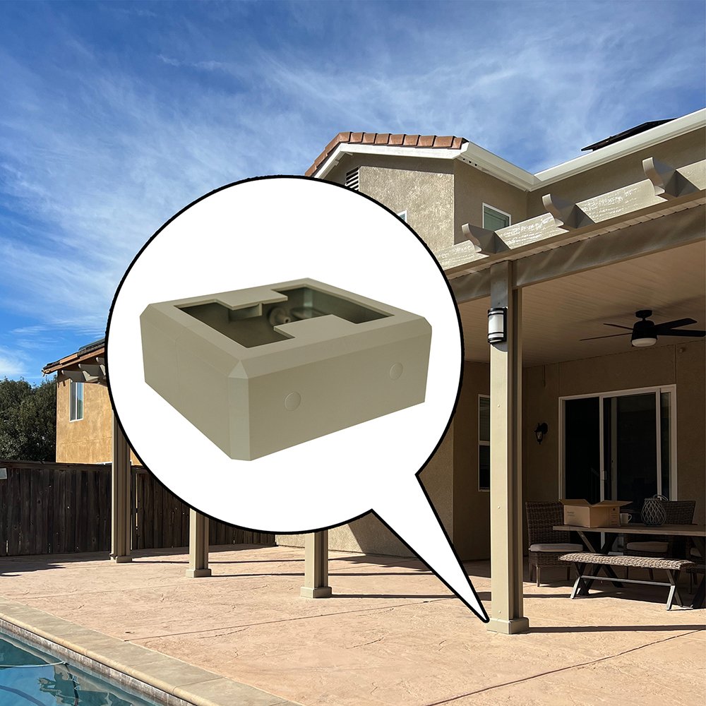 Adobe colored Alumabase installed with a closeup photo