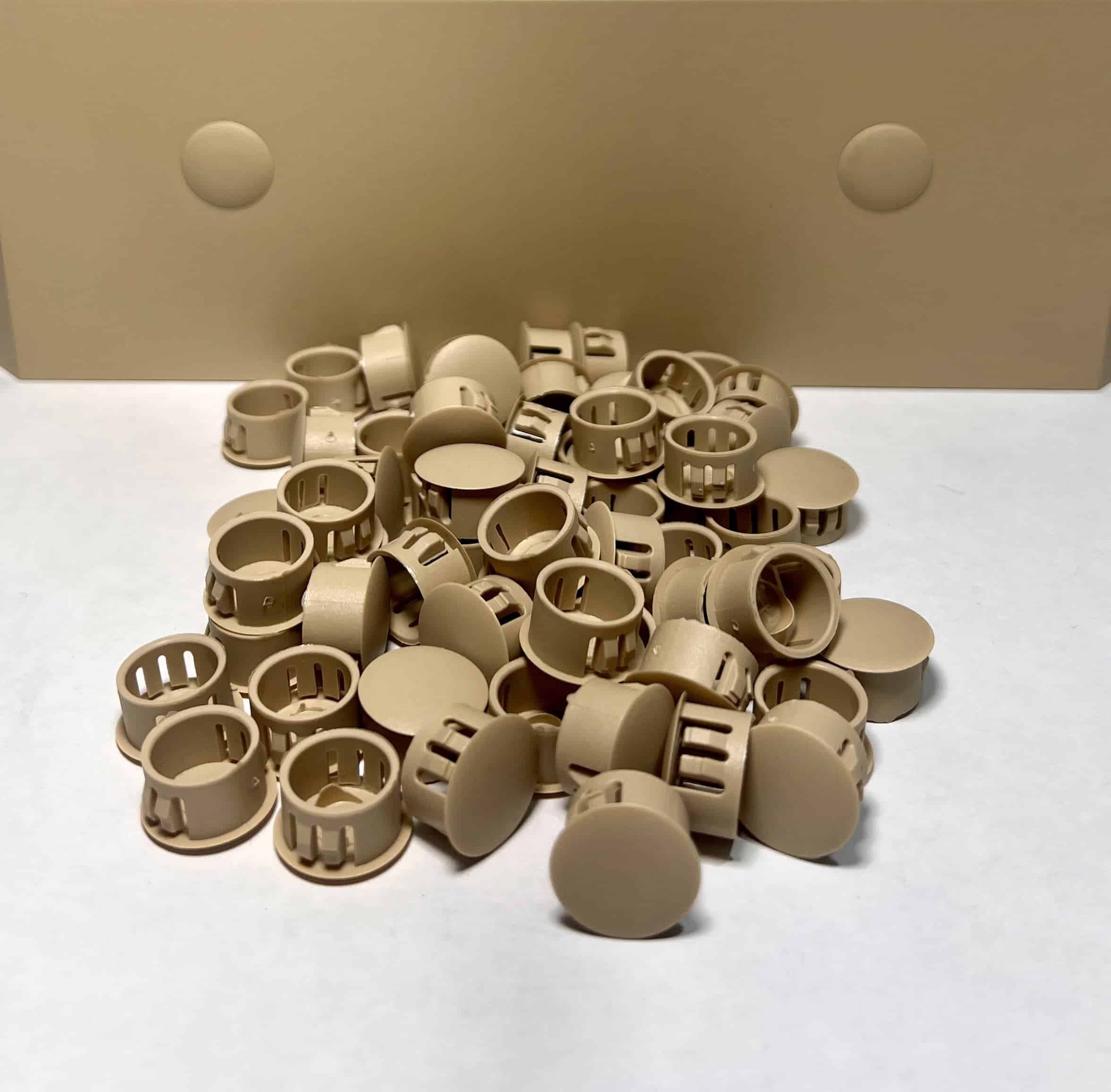 Latte color patio cover hole plugs