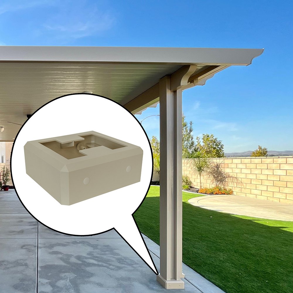 Mojave Tan alumabase installed with a closeup photo showing the model