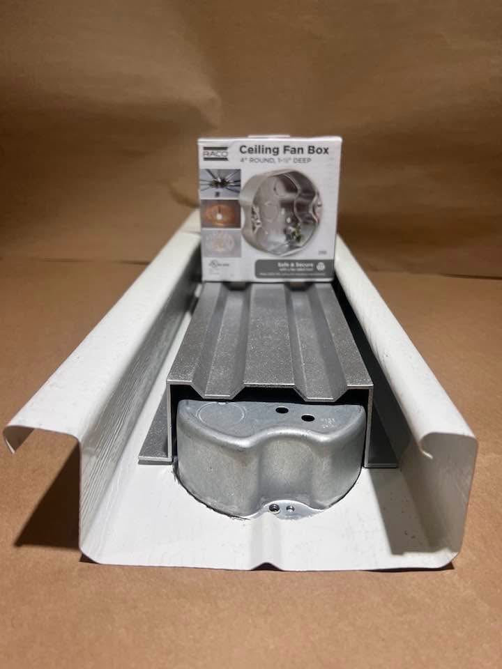 Megabeam with a ceiling fan box installation example