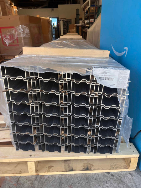 Pallet full of Megabeams ready to be shipped to a patio cover contractor